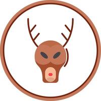 Stag Flat Circle Icon vector
