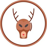 Stag Flat Circle Icon vector