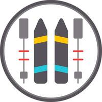 Skiing Flat Circle Icon vector