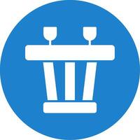 Dining Table Multi Color Circle Icon vector