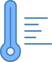 Temperature Hot Line Filled Blue Icon vector