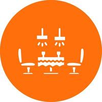 Dining Table Multi Color Circle Icon vector