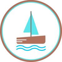 Catamaran Flat Circle Icon vector