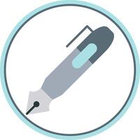 Pen Flat Circle Icon vector