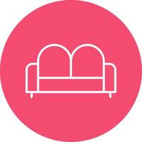 sofá cama multi color circulo icono vector