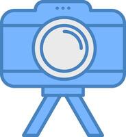 Camera Line Filled Blue Icon vector