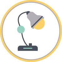 Desk Lamp Flat Circle Icon vector