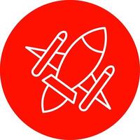Rocket Ship Multi Color Circle Icon vector