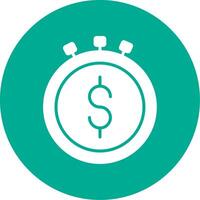 Time Is Money Multi Color Circle Icon vector