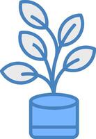 Ficus Line Filled Blue Icon vector