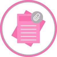 Paperclip Flat Circle Icon vector