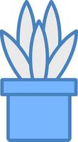 Snake Plant Line Filled Blue Icon vector