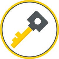 Key Flat Circle Icon vector