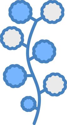 Wattle Line Filled Blue Icon
