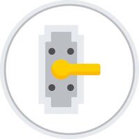 Door Handle Flat Circle Icon vector