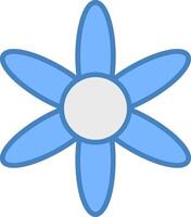 amarilis línea lleno azul icono vector