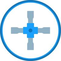 Lug Wrench Flat Circle Icon vector