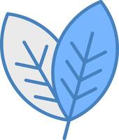 Leaf Line Filled Blue Icon vector