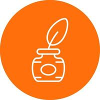 Feather Pen Multi Color Circle Icon vector