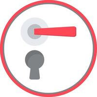 Door Handle Flat Circle Icon vector