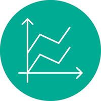 Area Graph Multi Color Circle Icon vector