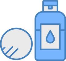 Makeup Remover Line Filled Blue Icon vector