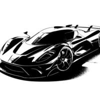 black and white illustration of a Hypercar Sports Car vector