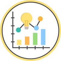 Bar Chart Flat Circle Icon vector