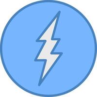 Lightning Line Filled Blue Icon vector