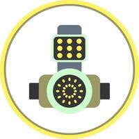 Head Light Flat Circle Icon vector