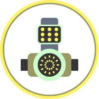 Head Light Flat Circle Icon vector