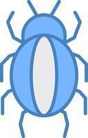 araña línea lleno azul icono vector