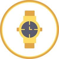 Watch Flat Circle Icon vector