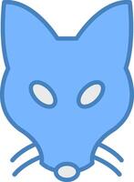 Fox Line Filled Blue Icon vector