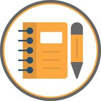 Notebook Flat Circle Icon vector