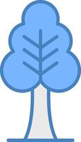 Tree Line Filled Blue Icon vector