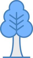 Tree Line Filled Blue Icon vector