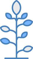 Tree Line Filled Blue Icon vector