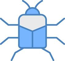 Stag Beetle Line Filled Blue Icon vector