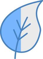 Leaf Line Filled Blue Icon vector