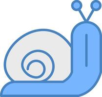 Snail Line Filled Blue Icon vector