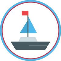 Yatch Flat Circle Icon vector