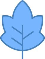 Leaf Line Filled Blue Icon vector