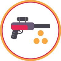 paintball plano circulo icono vector