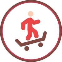 Skateboarding Flat Circle Icon vector