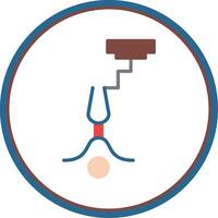 Bungee Jumping Flat Circle Icon vector