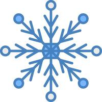 Snowflake Line Filled Blue Icon vector