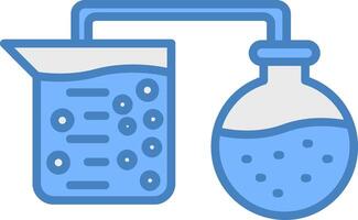 Flask Line Filled Blue Icon vector