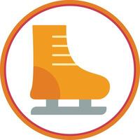 Ice Skating Flat Circle Icon vector