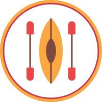Kayak Flat Circle Icon vector